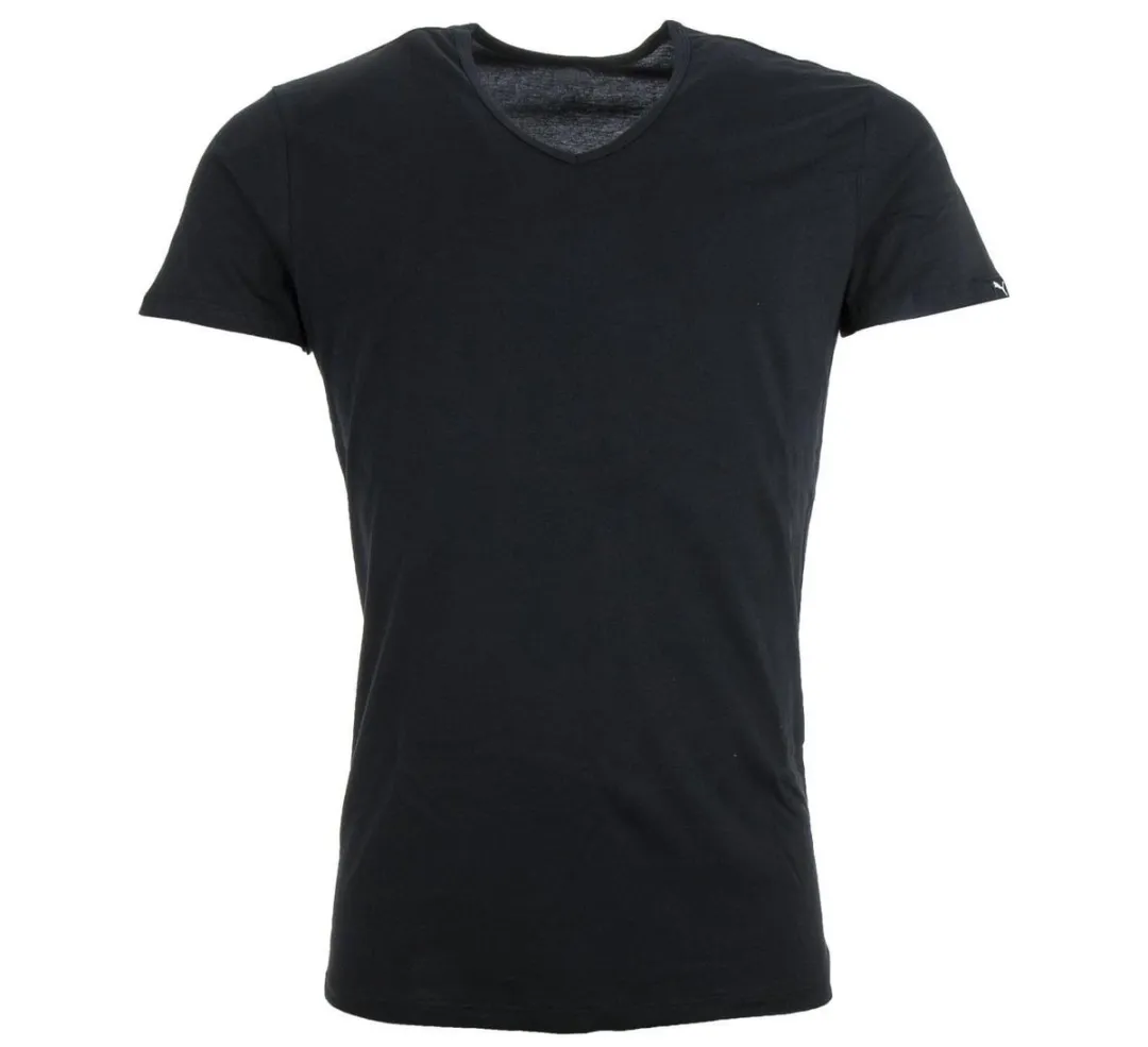 PUMA Basic 2P V-Neck Sportshirt Heren - XL - Zwart