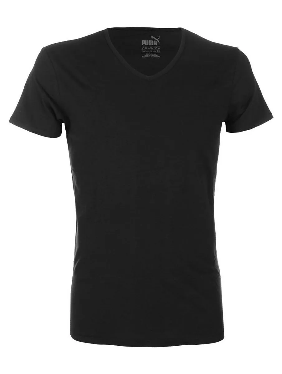 PUMA Basic 2P V-Neck Sportshirt Heren - XL - Zwart