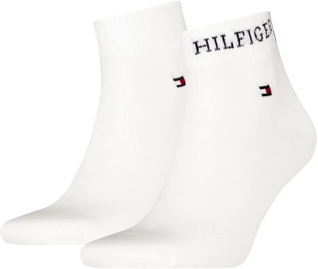 Tommy Hilfiger Heren Quarter Sokken - White - 2 Stuks
