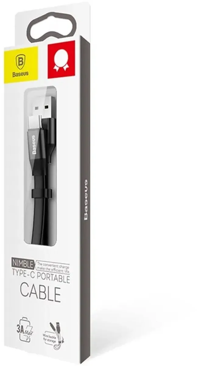 Baseus CATMBJ-01 USB-C Kabel 23cm - Zwart