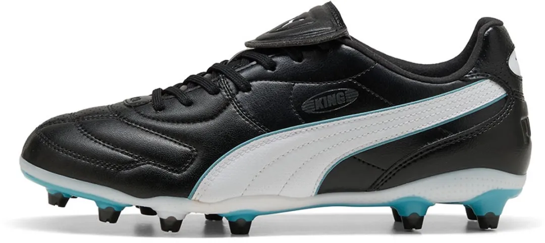 PUMA King Liga FG/AG Dames Voetbalschoenen - Zwart/Wit/Aqua - Maat 38