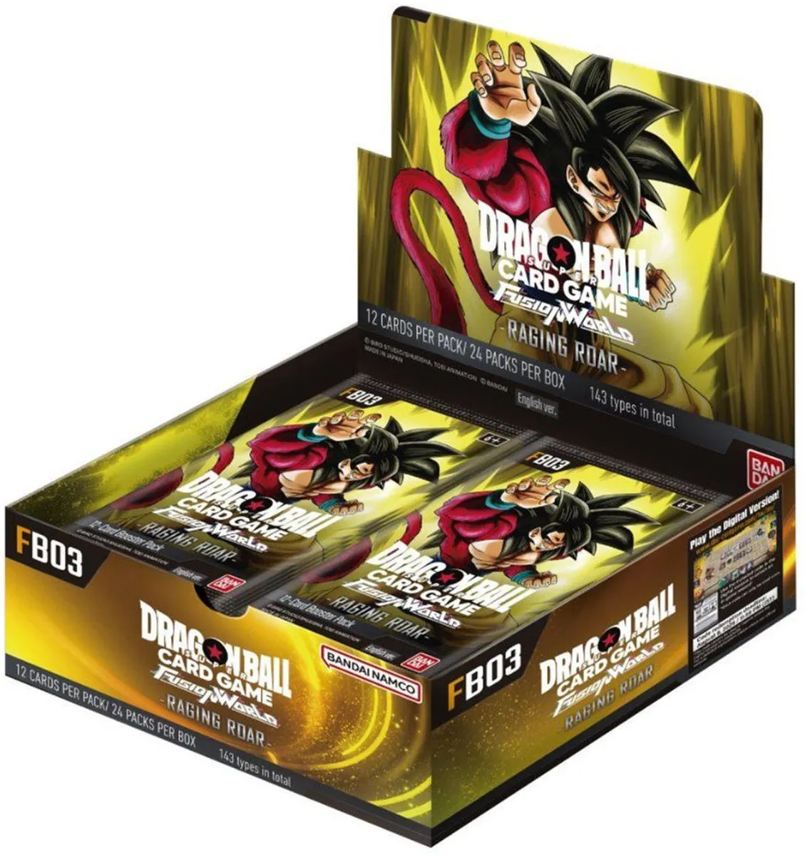 Bandai Namco Dragon Ball Super Card Game FB03 Raging Roar Booster Box