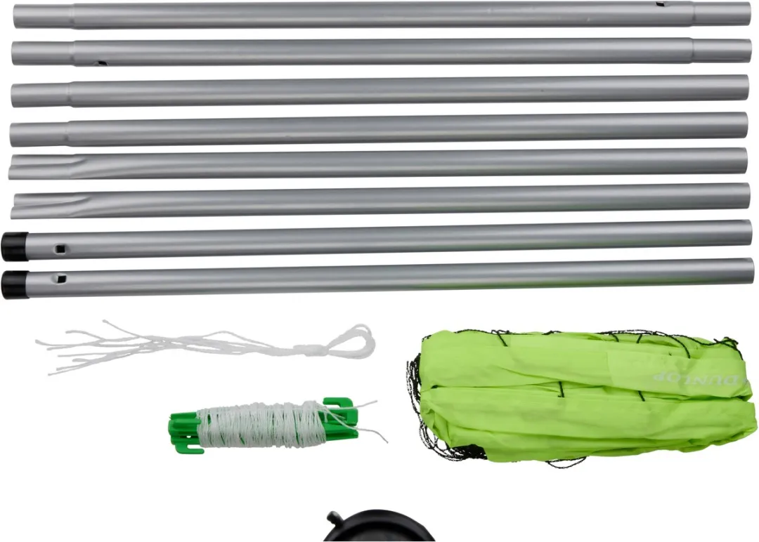 Dunlop Sportnet 609x220cm - Volleybal/Tennis/Badminton - Compleet met stokken & grondpinnen