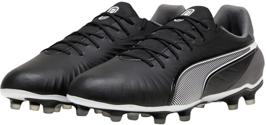 PUMA King Match FG/AG Voetbalschoenen Heren - 47 - Zwart/Grijs/Wit