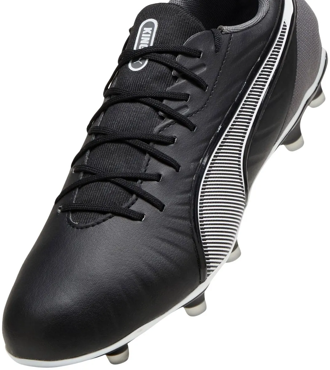 PUMA King Match FG/AG Voetbalschoenen Heren - 47 - Zwart/Grijs/Wit
