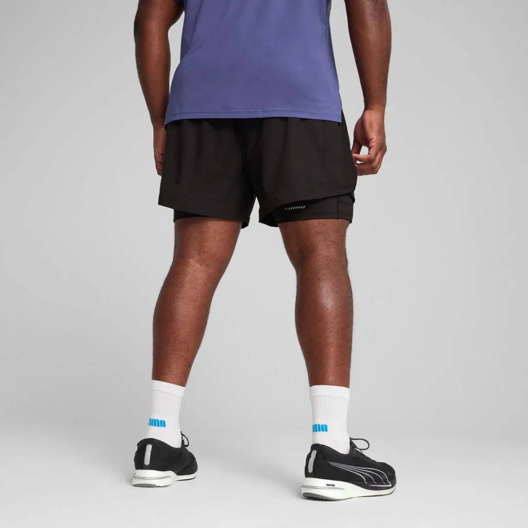 PUMA M Run Ultraweave 2In1 5 Shorts Trainingsbroek XL - Zwart
