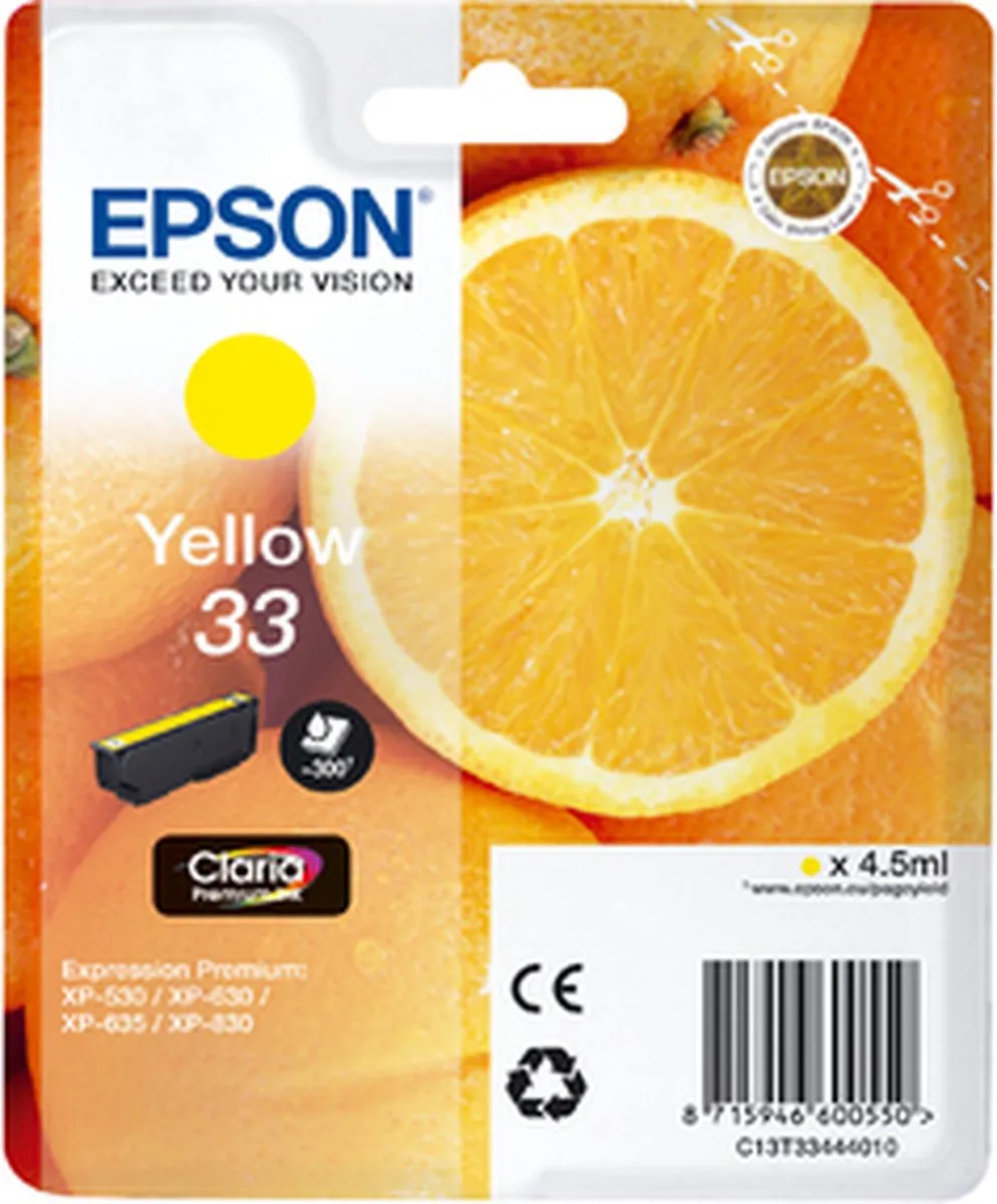 Epson Claria Premium Geel C13T33444010 - 4,5ml
