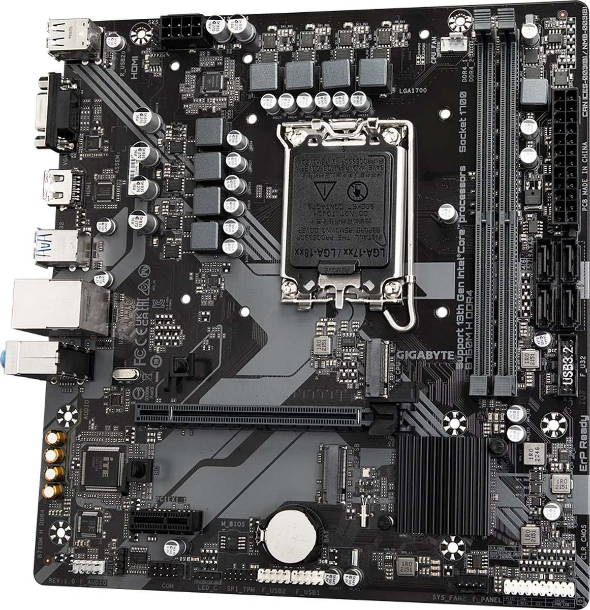 Gigabyte B760M H DDR4 Moederbord - LGA 1700 - microATX