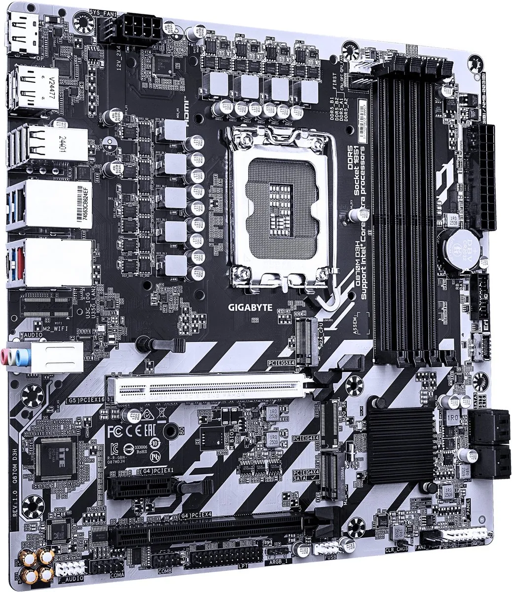 Gigabyte Q870M D3H Moederbord - microATX - LGA 1851