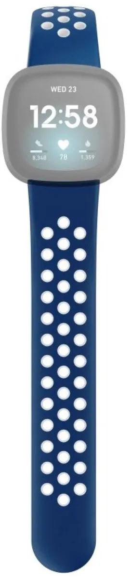 Hama Sportpolsband Fitbit Versa 3/Sense - Donkerblauw/Grijs