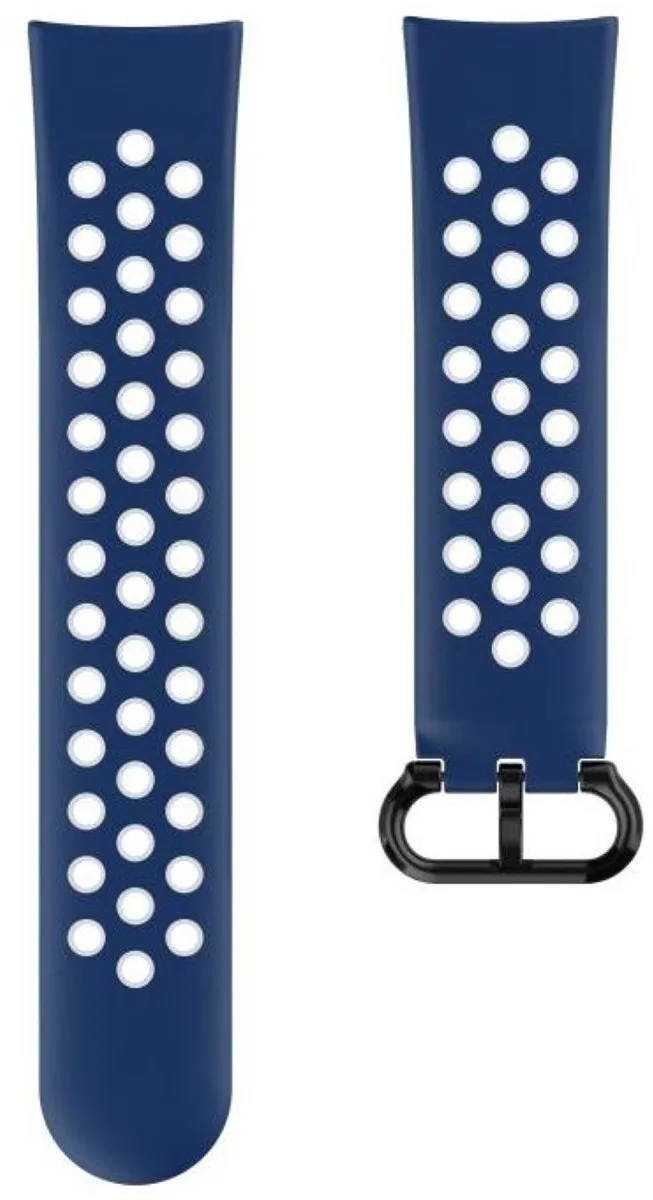 Hama Sportpolsband Fitbit Versa 3/Sense - Donkerblauw/Grijs