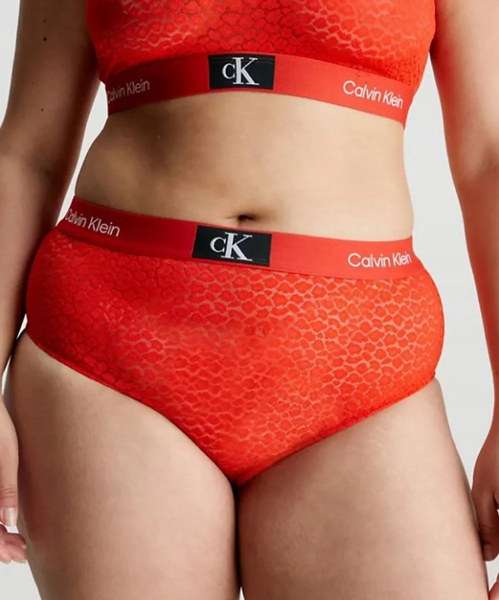 Calvin Klein Kanten Slip Hoog Getailleerd Rood S