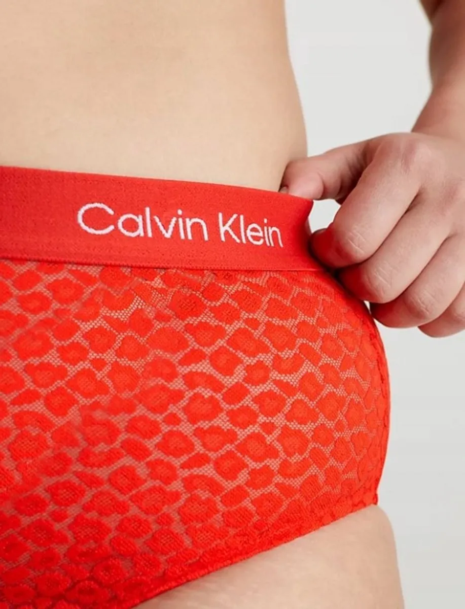 Calvin Klein Kanten Slip Hoog Getailleerd Rood S