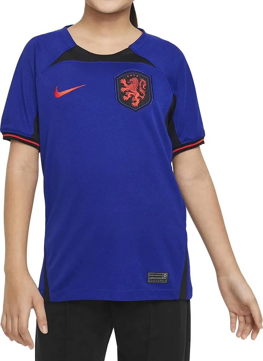 Nike Sportshirt Unisex DN0836-455 - Maat 140 - Blauw/ Oranje