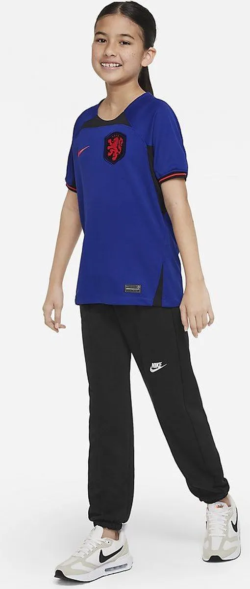 Nike Sportshirt Unisex DN0836-455 - Maat 140 - Blauw/ Oranje