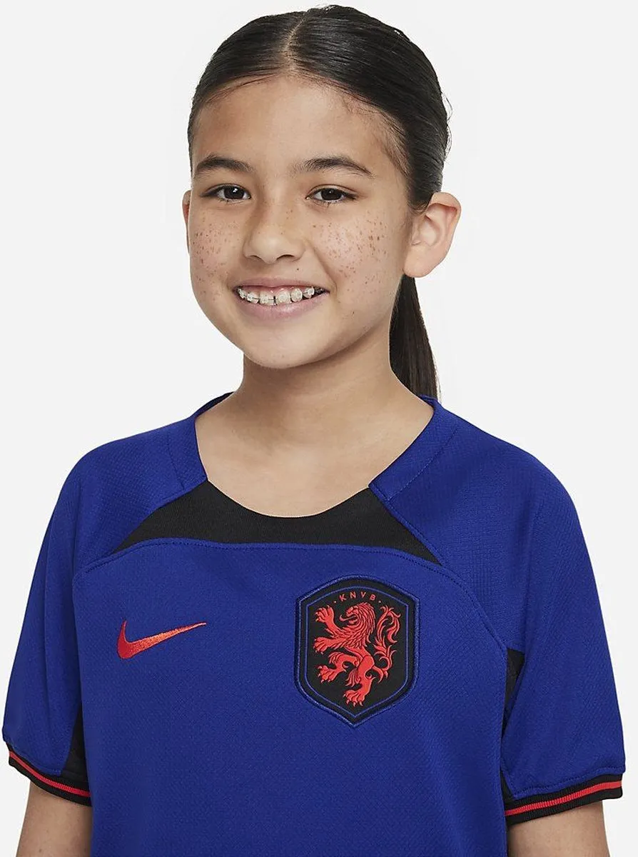 Nike Sportshirt Unisex DN0836-455 - Maat 140 - Blauw/ Oranje