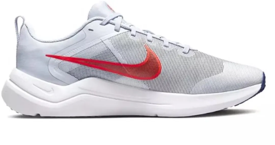 Nike Downshifter 12 Hardloopschoen DD9293-006 - Maat 45 - Grijs/Rood/Wit