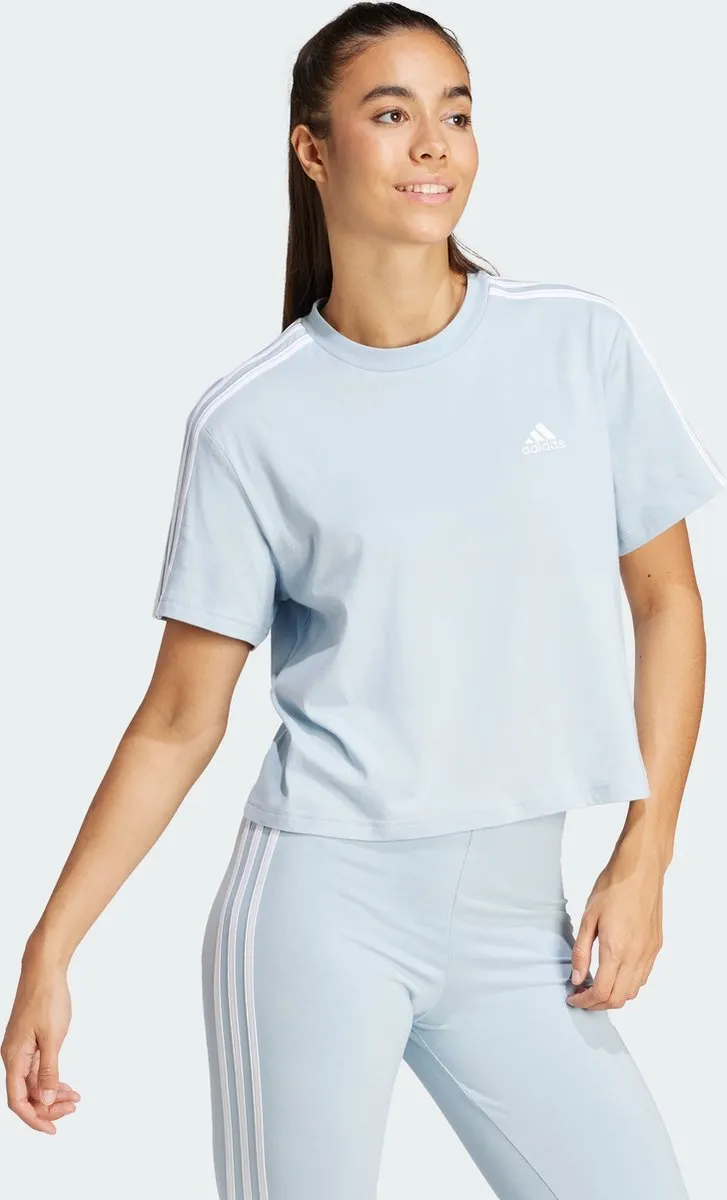 adidas Sportswear Essentials 3-Stripes Croptop - Blauw - XL
