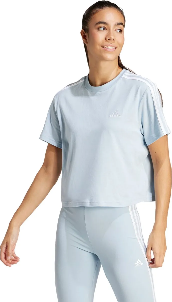 adidas Sportswear Essentials 3-Stripes Croptop - Blauw - XL
