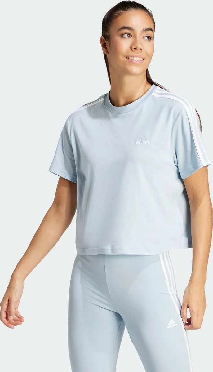 adidas Sportswear Essentials 3-Stripes Croptop - Blauw - XL