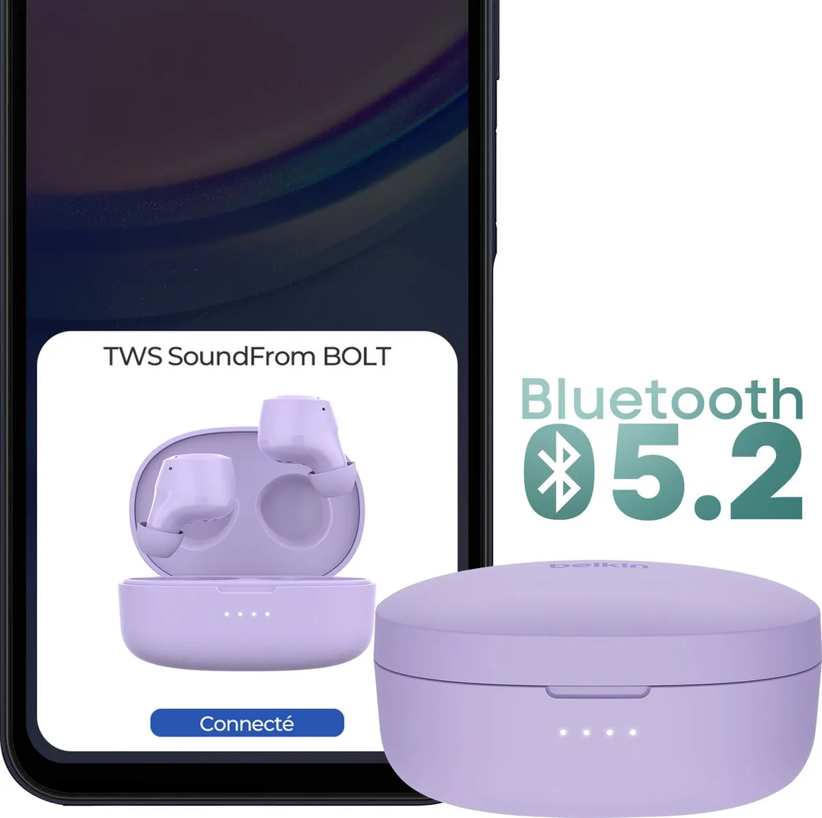 Belkin SoundForm Bolt AUC009BTLV In-ear Headset - Lavendel