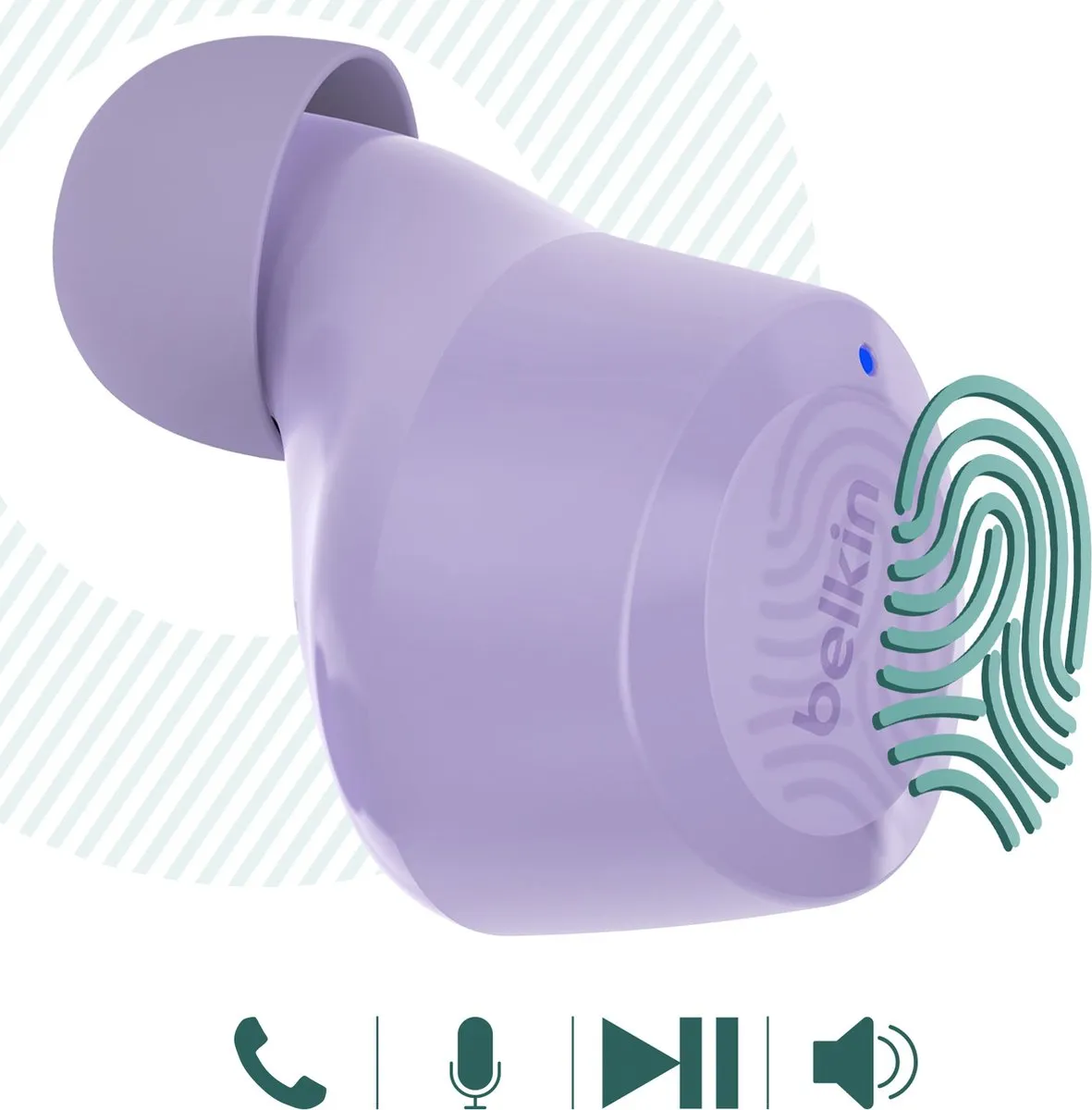 Belkin SoundForm Bolt AUC009BTLV In-ear Headset - Lavendel