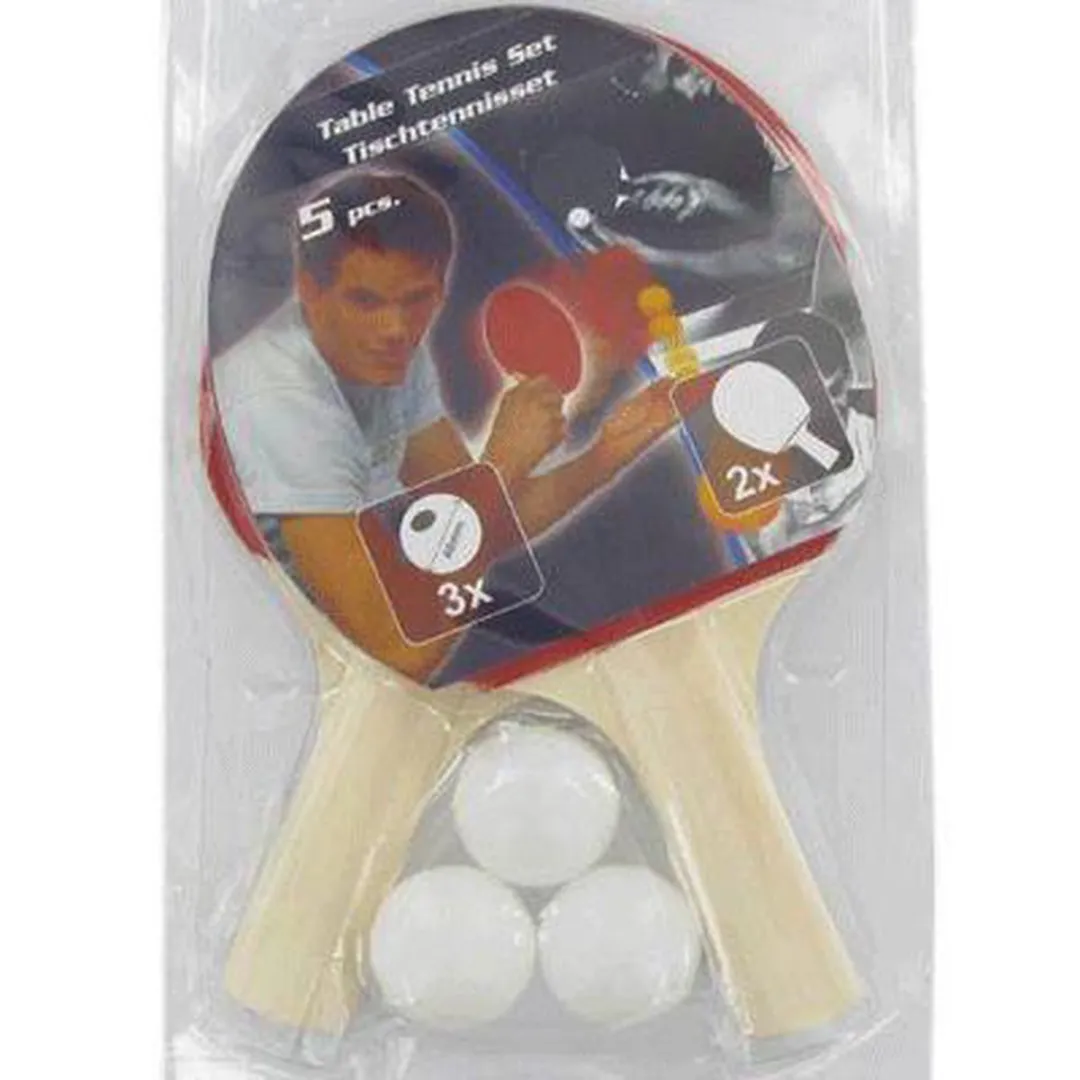 Eddy Toys Tafeltennis Set - 2 Batjes 3 Ballen - Multi