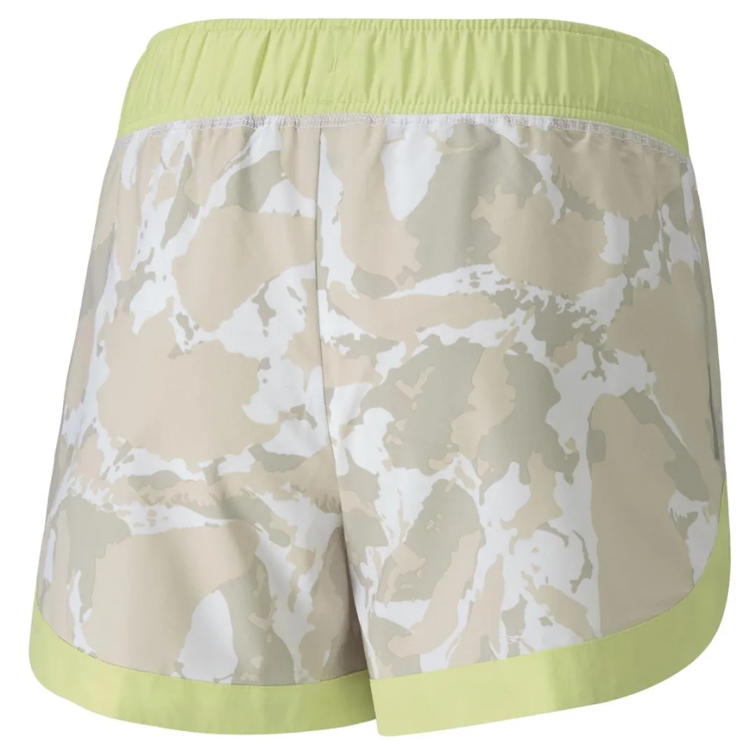 PUMA The First Mile Woven Short Dames Sportbroek - Maat L - Sunny Lime-Camo