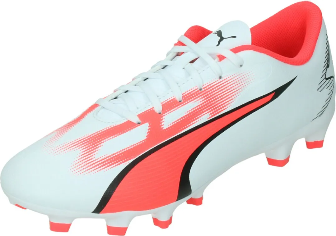 PUMA ULTRA PLAY FG Heren Sportschoenen 42,5 - Wit/Zwart/Roze