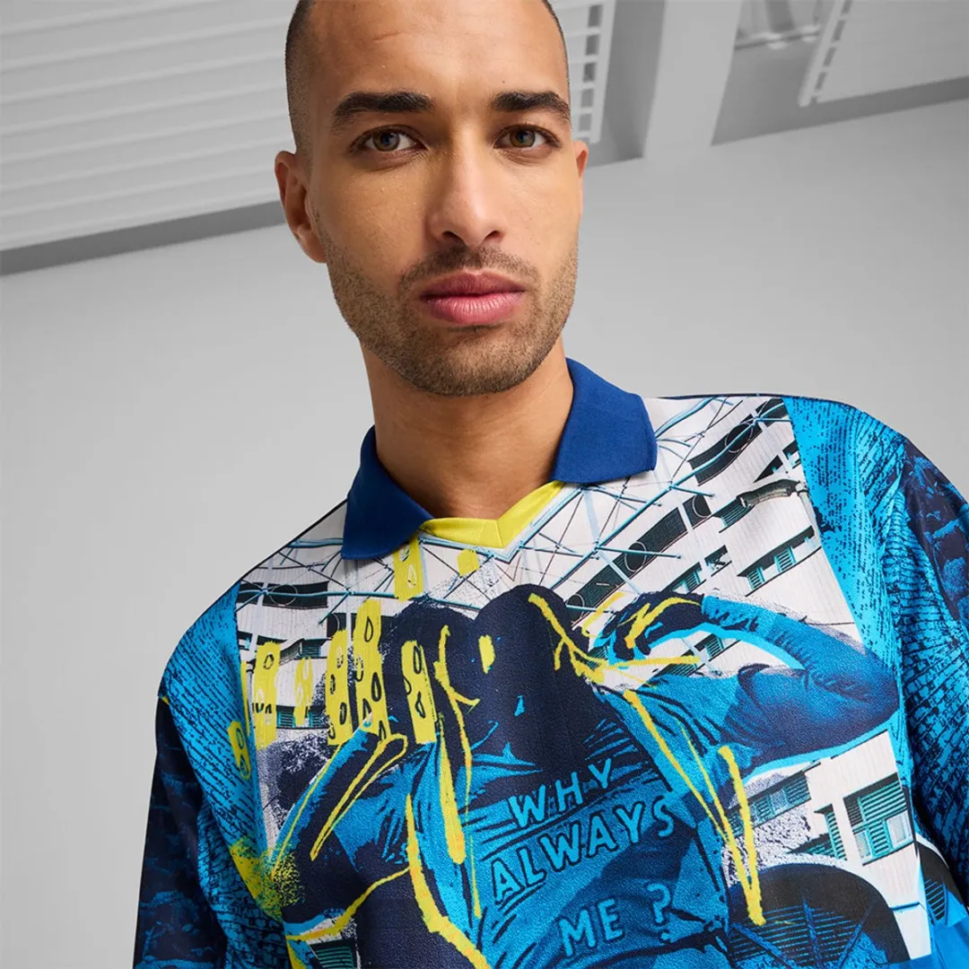PUMA Manchester City FC Energy+ Retro T-shirt - Bright Aqua/Blazing Blue