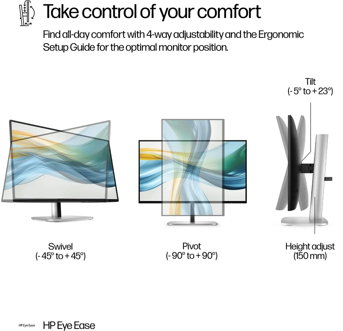 HP Series 5 Pro 9D9V7AA Monitor 23,8" FHD - USB-C - Zwart/Zilver