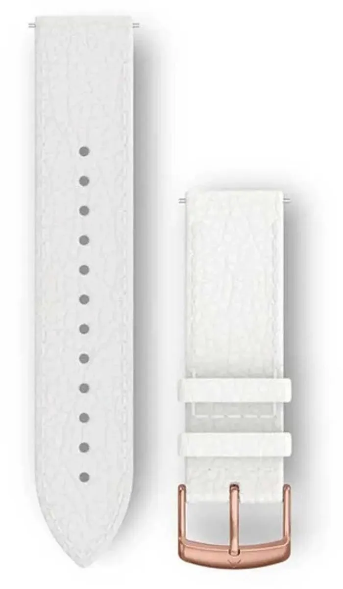 Garmin Quick Release Horlogebandje 20mm - Italiaans Leer Wit/Rose Goud