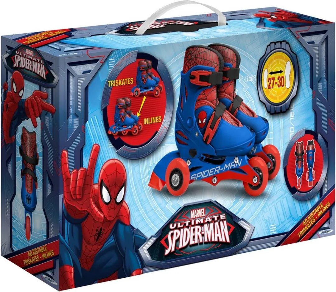 Marvel Spider-Man Hardboot Inline Skates 55mm - Maat 27-30 - Rood/Blauw