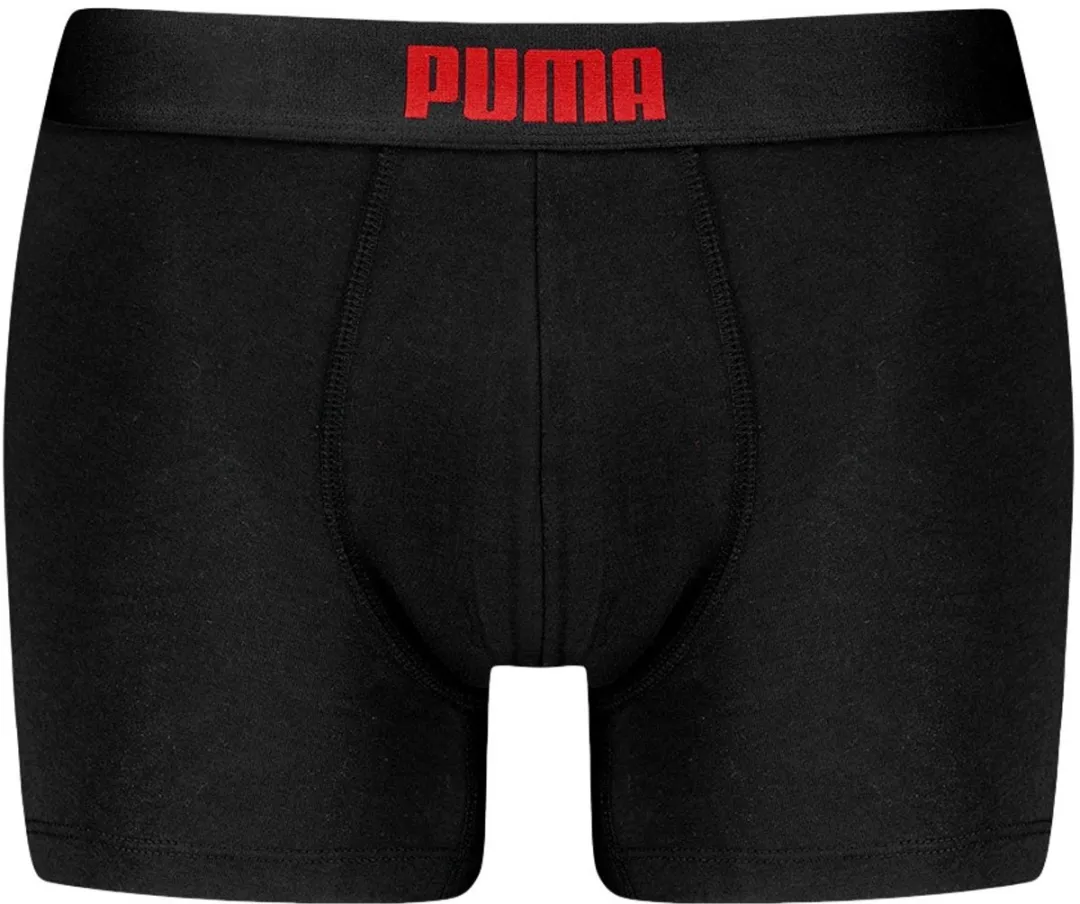PUMA Heren Boxershorts Everyday Placed Logo - M - Zwart & Rood