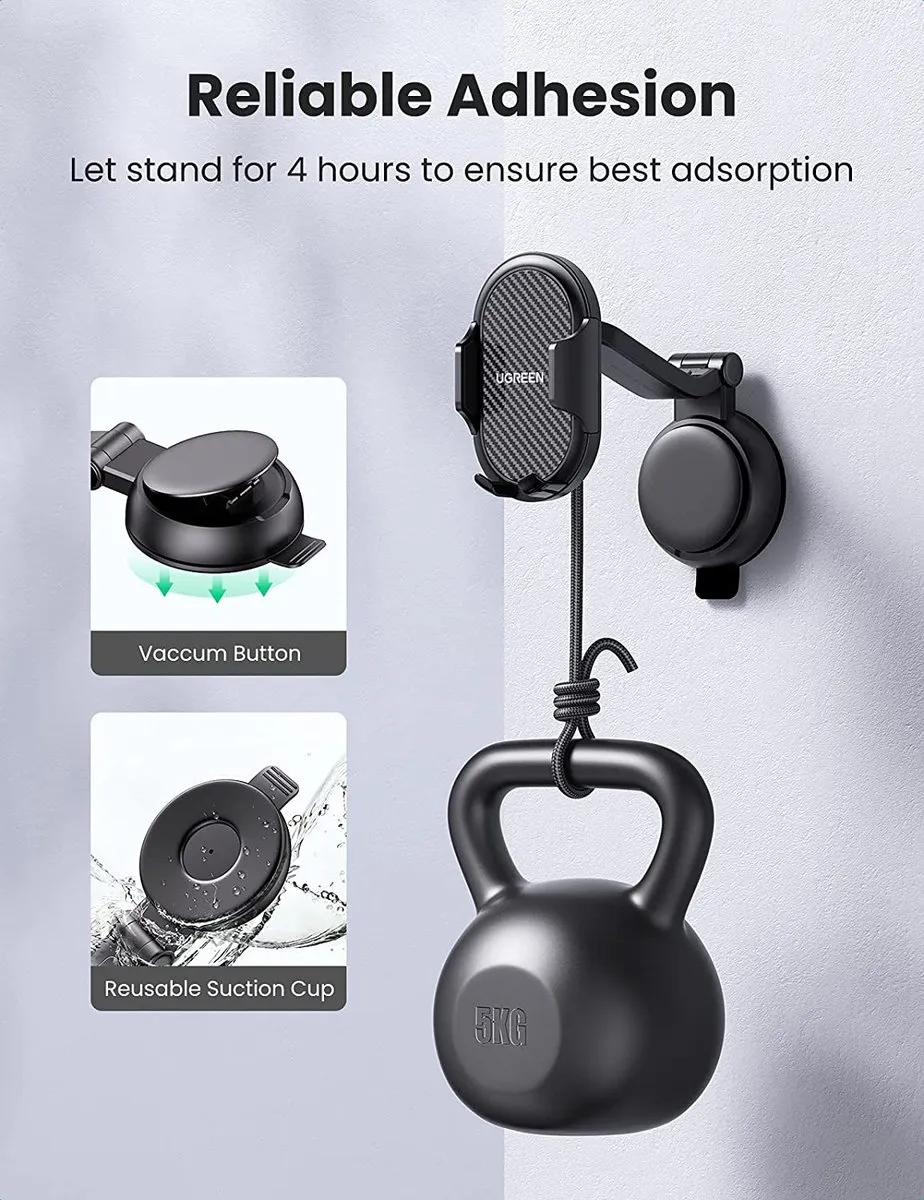 Ugreen Telefoonhouder Auto Zuignap - Universeel 6.9" - Zwart - afbeelding 6 van 6