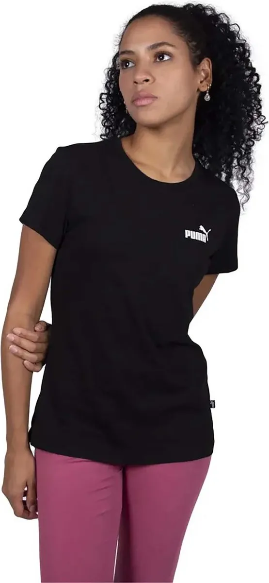 PUMA Small Logo Tee Dames T-shirt S - Zwart