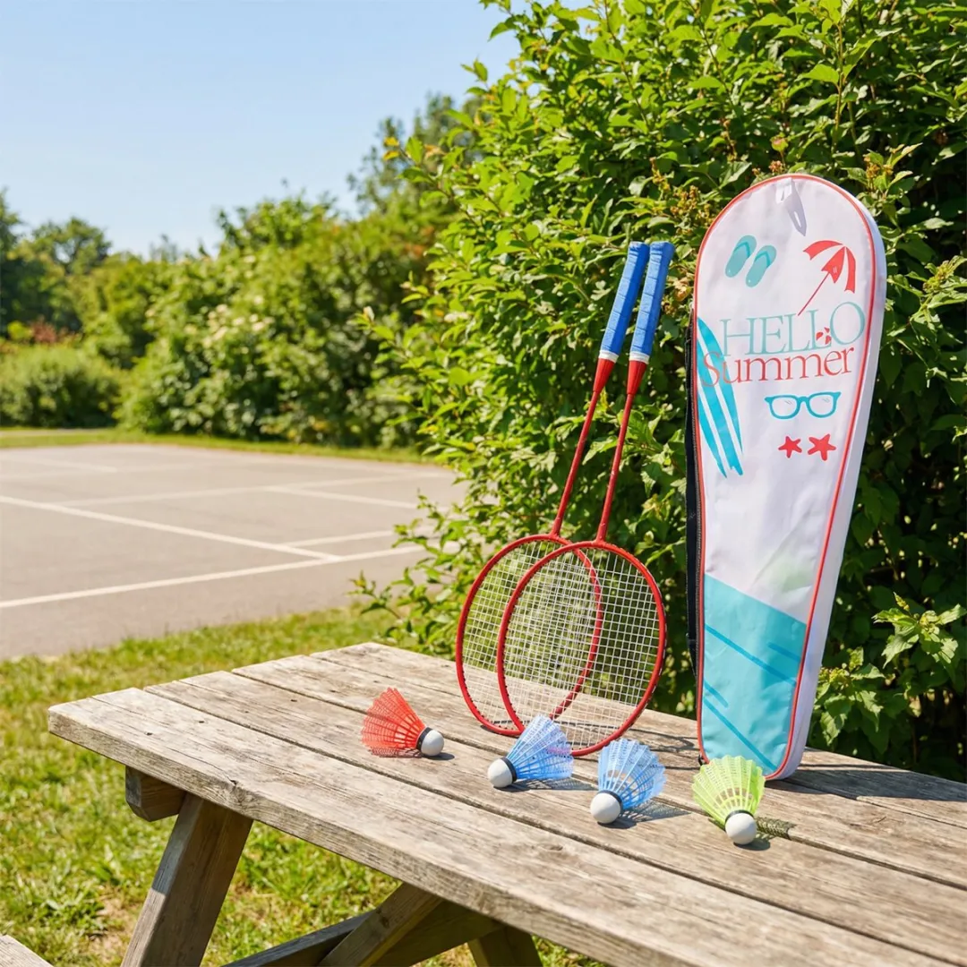 Eddy Toys Badmintonset 2 Rackets 3 Shuttles - Meerkleurig