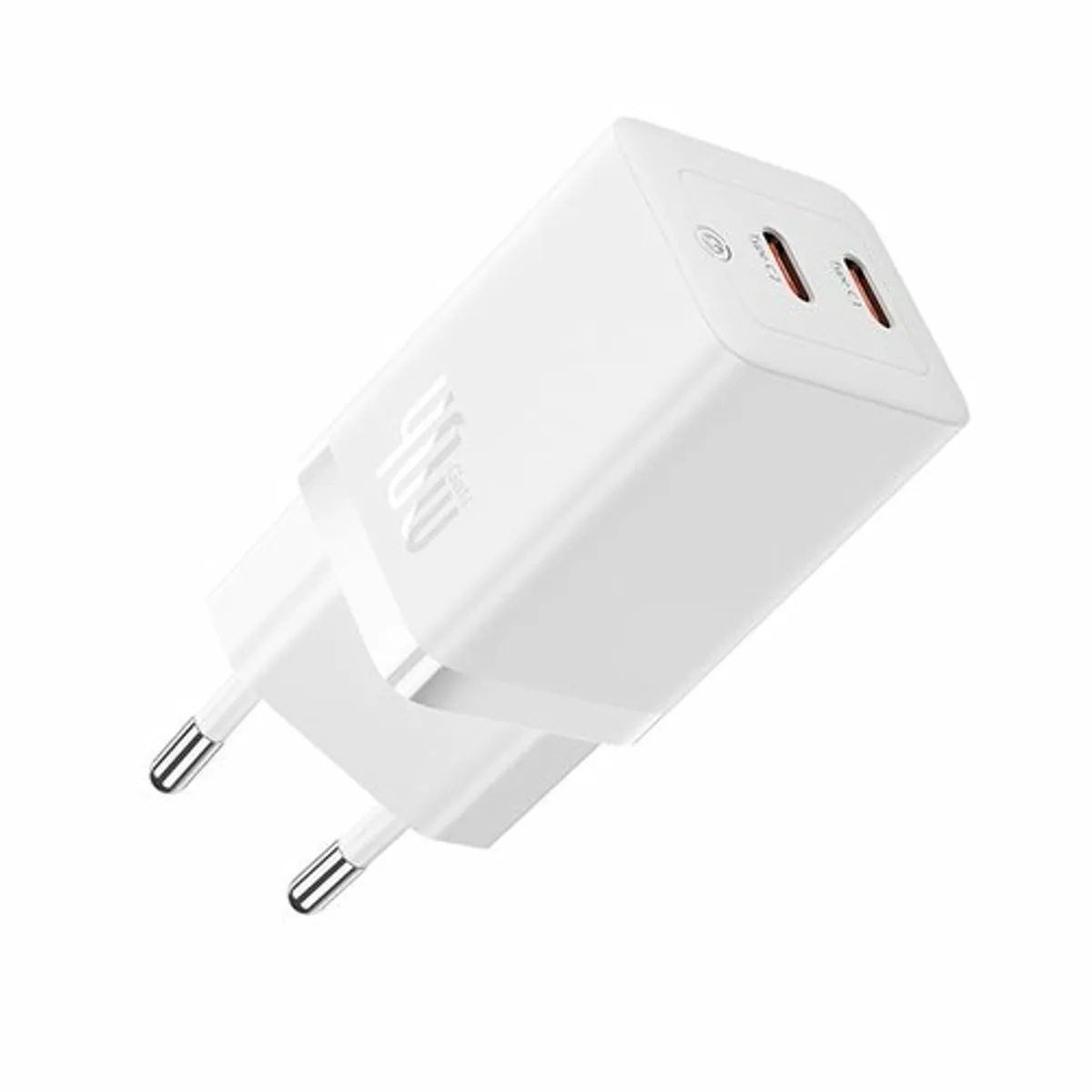 Baseus GaN5 Pro CCGP180102 USB-C Oplader 40W - 2x USB-C - Wit