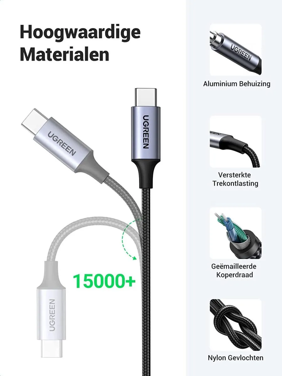 UGREEN 20192 USB-C naar 3.5mm Audio Jack - 1m - Zwart