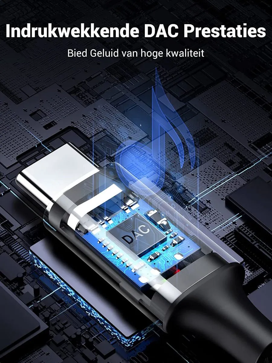 UGREEN 20192 USB-C naar 3.5mm Audio Jack - 1m - Zwart