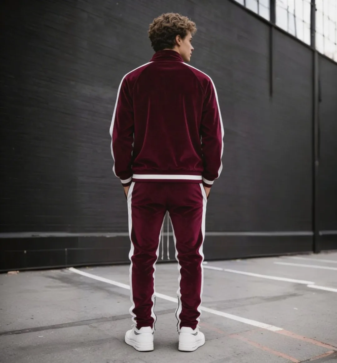 RedParrot Casual Trainingspak - Bordeaux Rood M - afbeelding 6 van 6