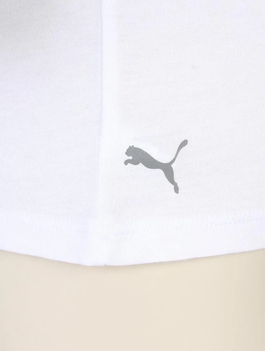 PUMA Basic 2P V-Neck Sportshirt Heren - XL - Wit