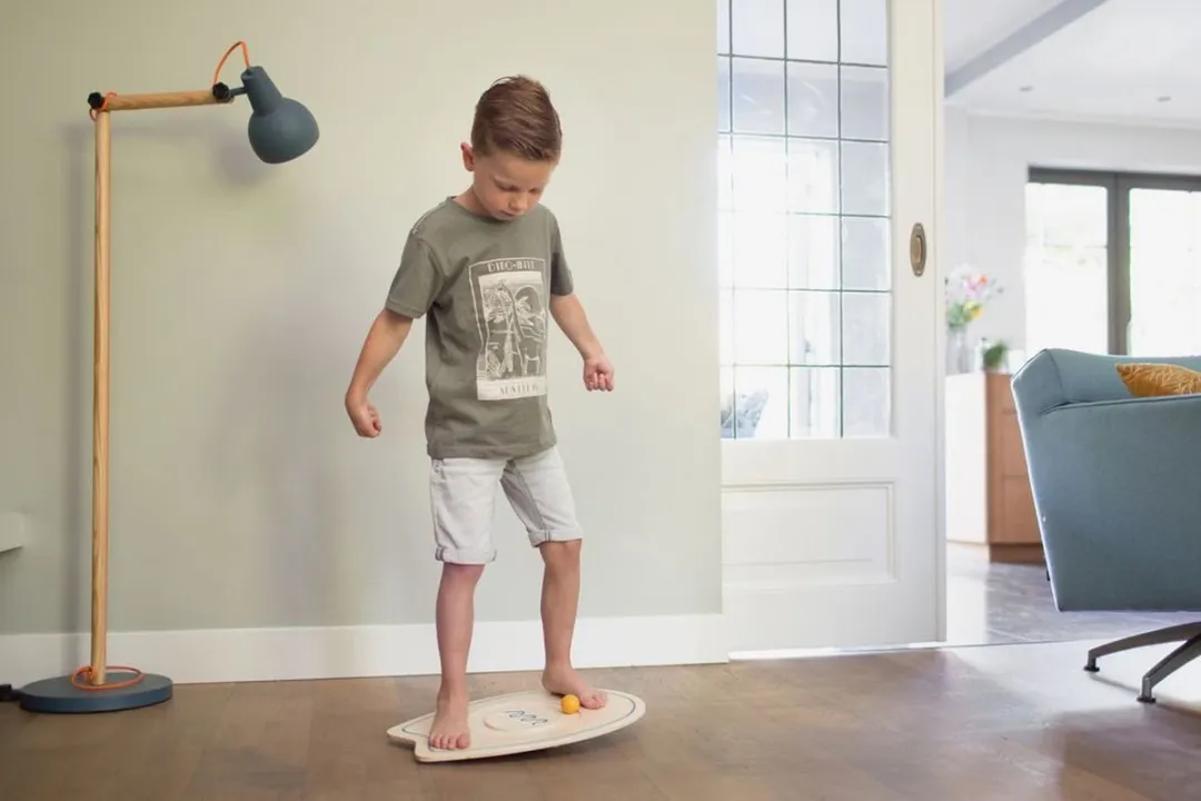 BS Toys Balansspeelgoed Surfbord 50cm - Hout - Beige