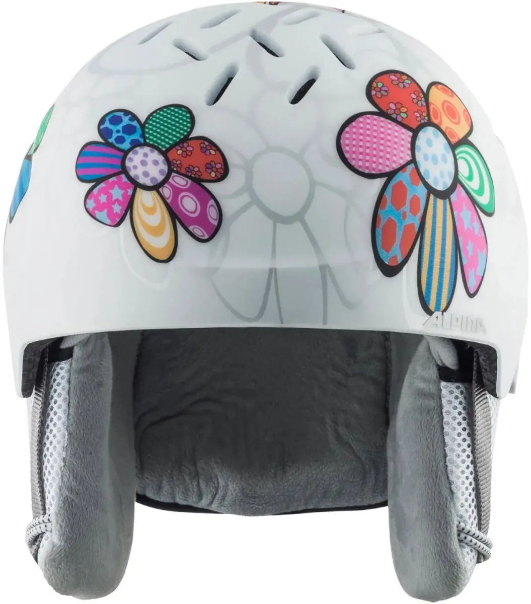 Alpina Kids Pizi Patchwork Flower Skihelm - 51 cm - Wit - afbeelding 2 van 6