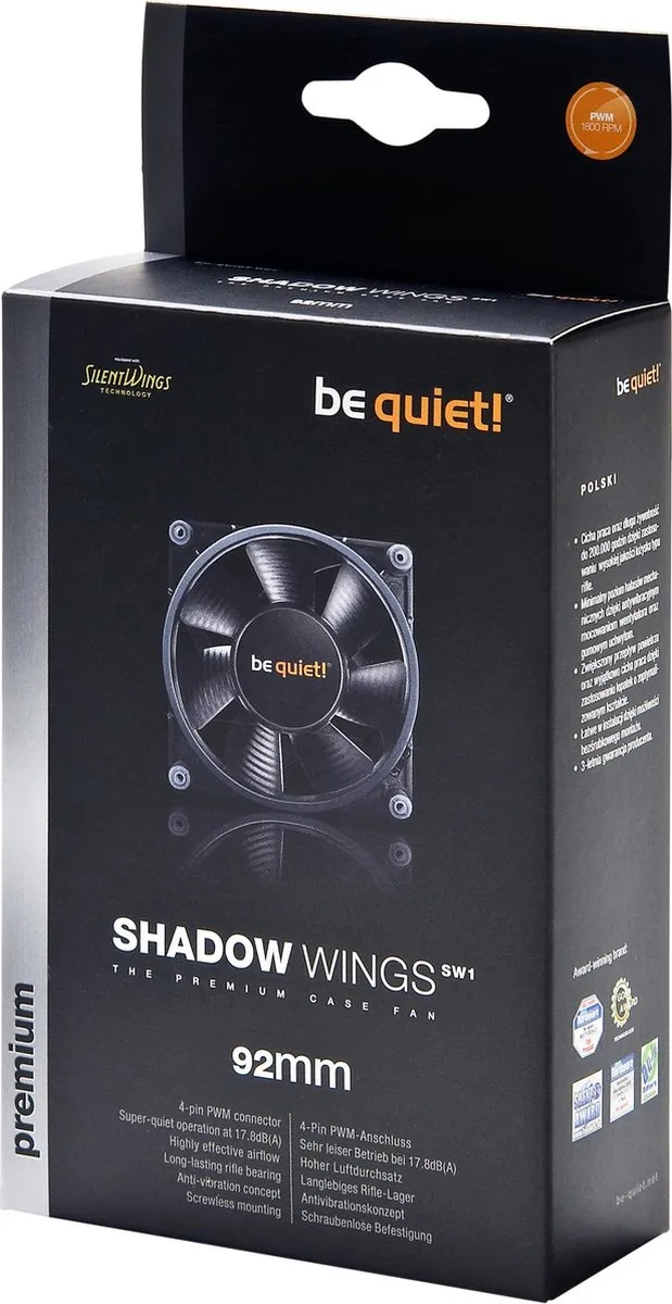 be quiet! Shadow WingsSW1 BL025 92mm PWM Ventilator - Zwart