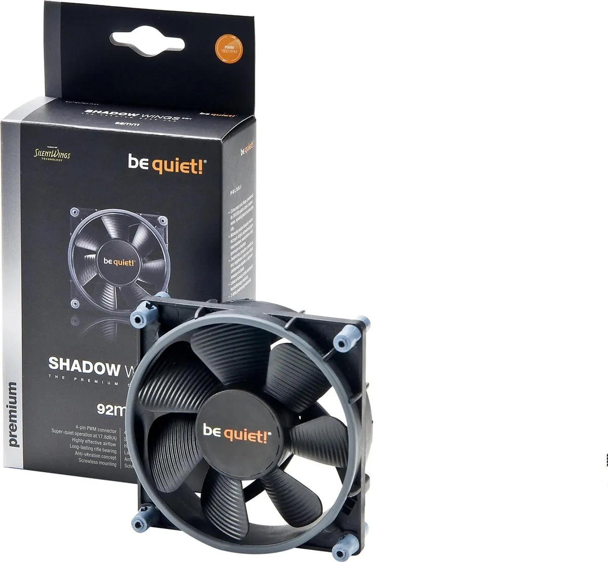 be quiet! Shadow WingsSW1 BL025 92mm PWM Ventilator - Zwart