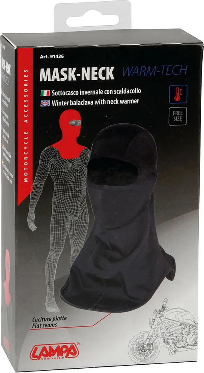Lampa Helmmuts Nekwarmer Motor Scooter - Zwart Mask-Neck