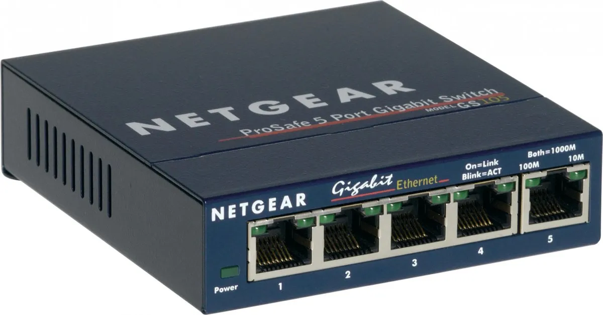 Netgear GS105 Unmanaged Switch 5 Poorten - 1Gbps