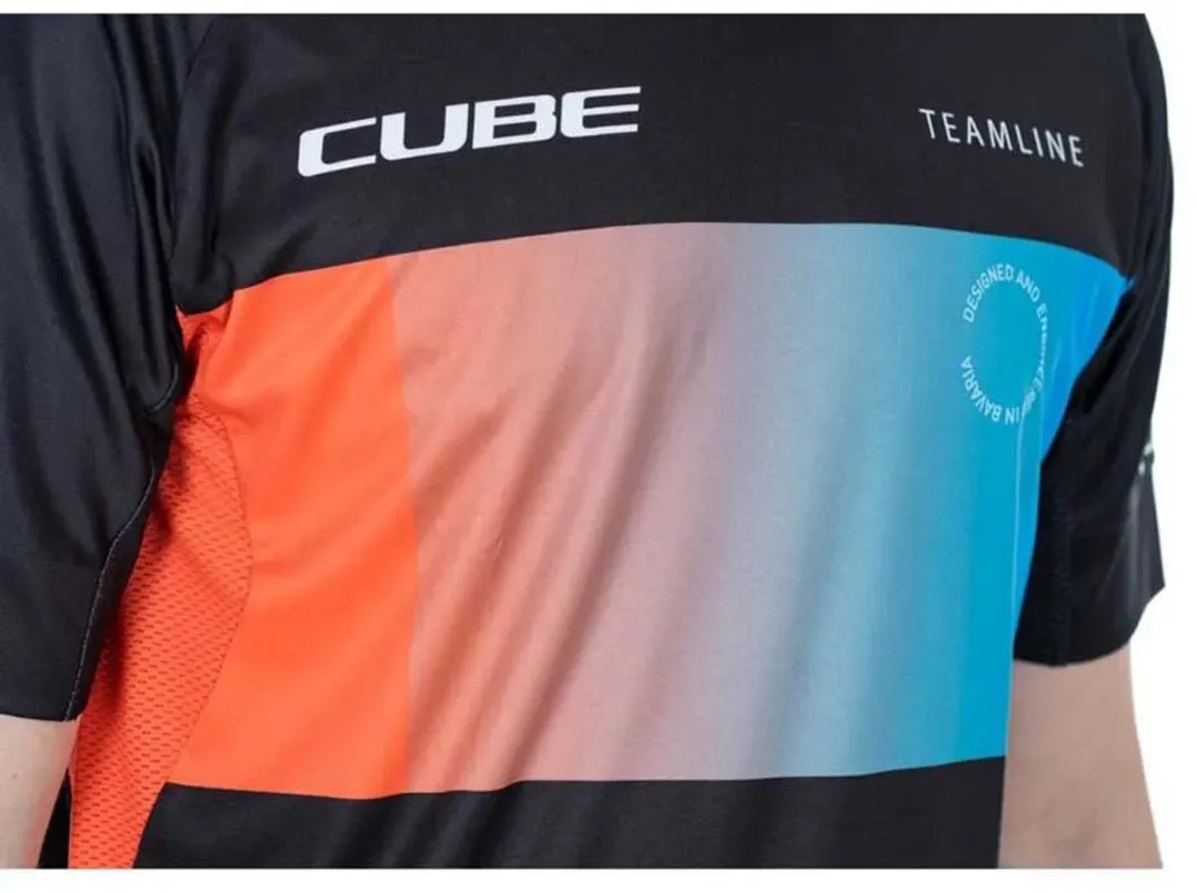Cube Teamline Korte Mouw Enduro Trui M - Blauw/Zwart/Rood