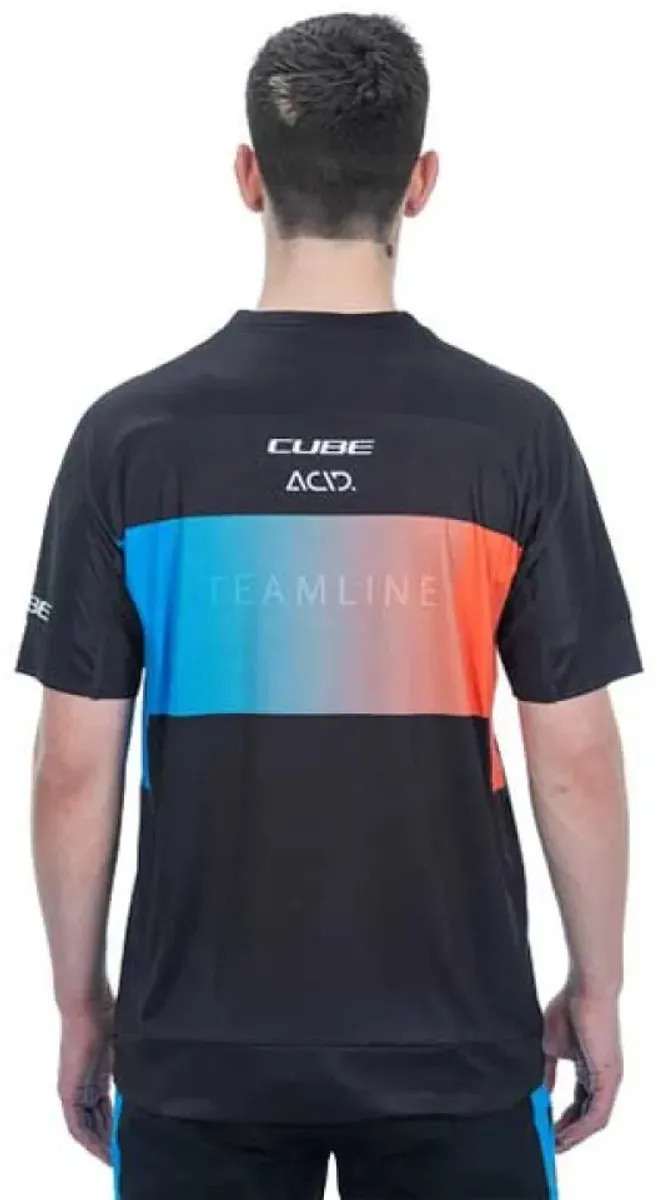Cube Teamline Korte Mouw Enduro Trui M - Blauw/Zwart/Rood
